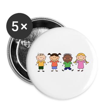 Kinder Niedliche Kinder Niedliche Geschenkidee Bes - Buttons groß 56 mm (5er Pack) - Weiß - Vorne