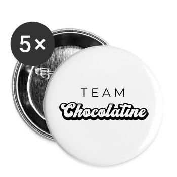 TEAM CHOCOLATINE v2 - Lot de 5 grands badges (56 mm) - blanc - Devant
