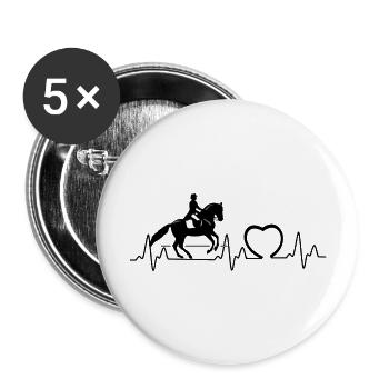 battement de cœur Cheval 8 - Lot de 5 grands badges (56 mm) - blanc - Devant