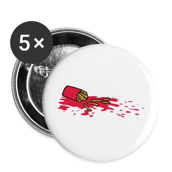 Tatort French fries - Buttons large 2.2''/56 mm (5-pack) - white - Front