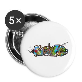 Graffiti Spray - Buttons large 2.2''/56 mm (5-pack) - white - Front
