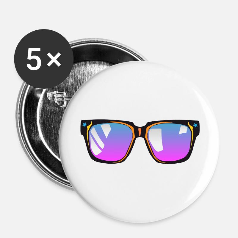 sunglasses - Buttons large 2.2''/56 mm (5-pack) - white