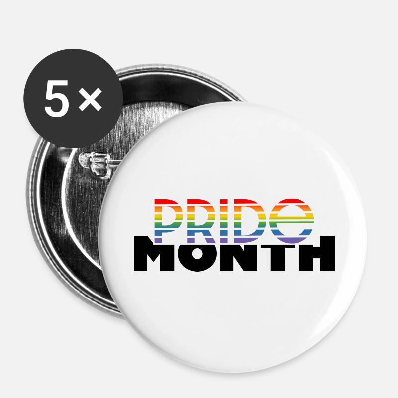 Pride month - Buttons large 2.2''/56 mm (5-pack) - white