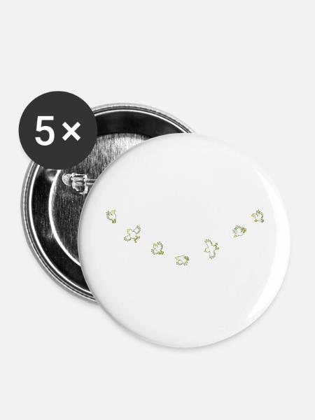 Birdies - Buttons large 2.2''/56 mm (5-pack) - white