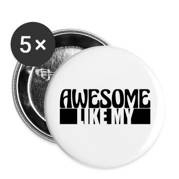 Awesome Like My Text - Buttons large 2.2''/56 mm (5-pack) - white - Front