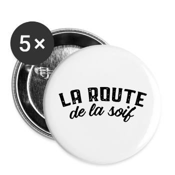 Route de la soif alcool - Lot de 5 grands badges (56 mm) - blanc - Devant