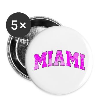 Miami-Logo: College-Design mit tropischem Flair - Buttons groß 56 mm (5er Pack) - Weiß - Vorne