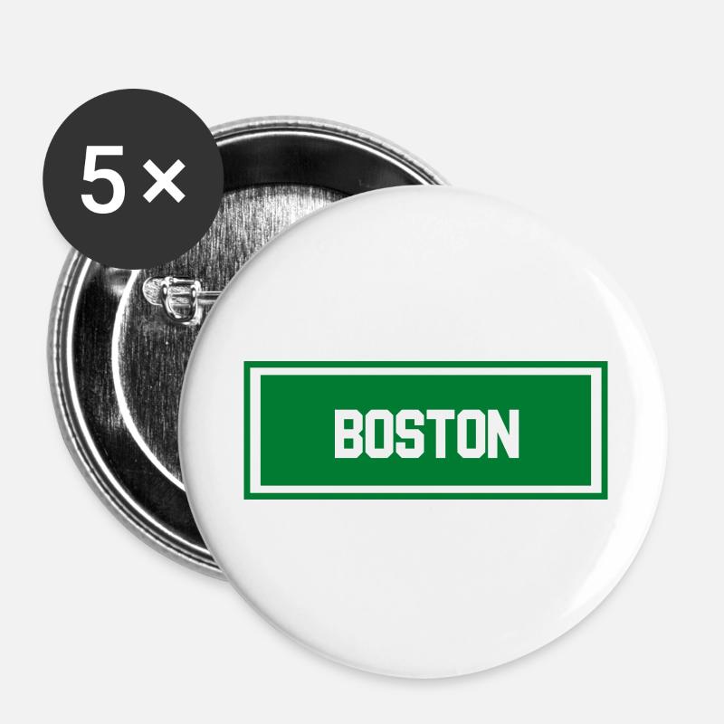 Boston City - Buttons large 2.2''/56 mm (5-pack) - white