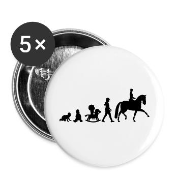 svg Evolution Dressur Reiter - Buttons groß 56 mm (5er Pack) - Weiß - Vorne