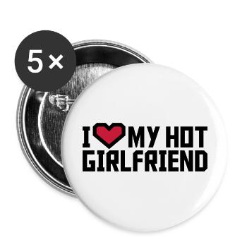 J’aime ma petite amie - Lot de 5 grands badges (56 mm) - blanc - Devant