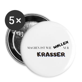 Machen!!! - Buttons groß 56 mm (5er Pack) - Weiß - Vorne