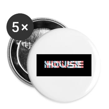 3D Effect House Logo - Buttons large 2.2''/56 mm (5-pack) - white - Front