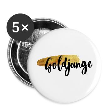 Goldjunge - Buttons groß 56 mm (5er Pack) - Weiß - Vorne