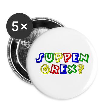 suppengrex rand schwarz - Buttons groß 56 mm (5er Pack) - Weiß - Vorne