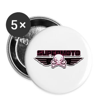 SUPER MOTO Pirates pink - Buttons large 2.2''/56 mm (5-pack) - white - Front
