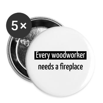 blogueur humour fier charpentier crâne tshirts - Lot de 5 grands badges (56 mm) - blanc - Devant