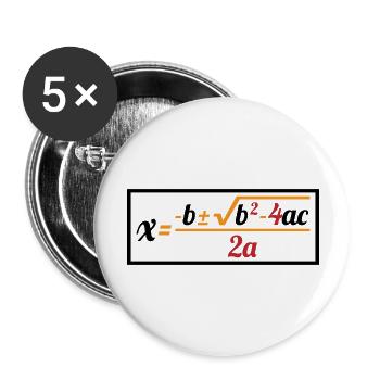 Quadratic Formula For Math Class 8 - Buttons groß 56 mm (5er Pack) - Weiß - Vorne