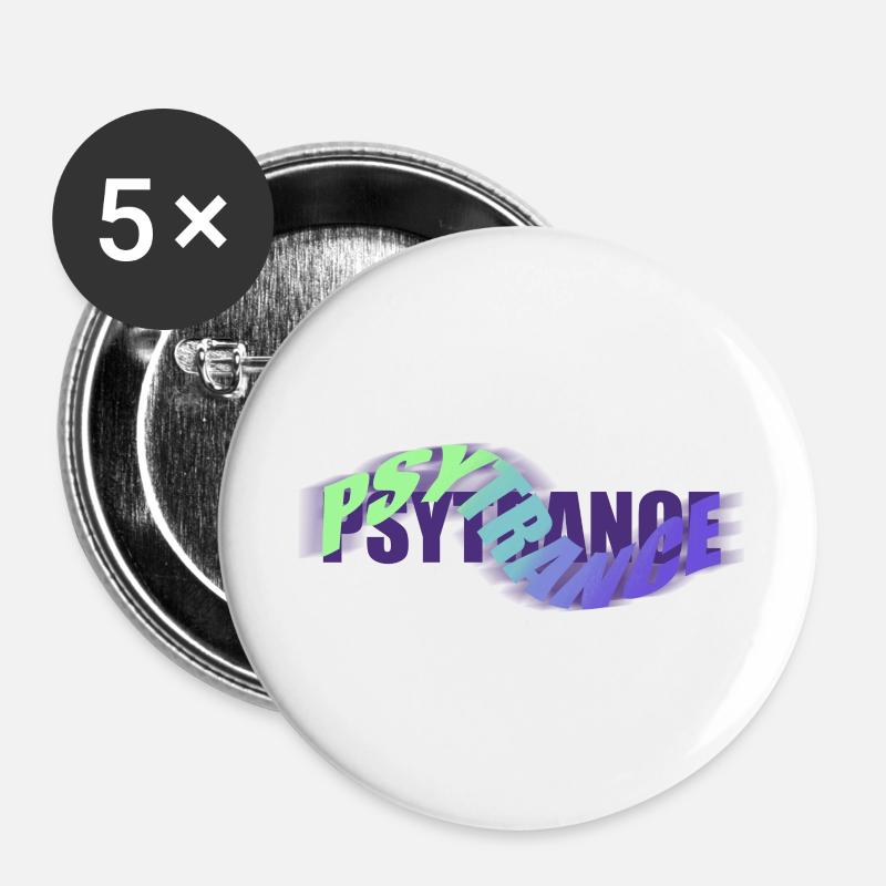 PSYTRANCE - Buttons large 2.2''/56 mm (5-pack) - white