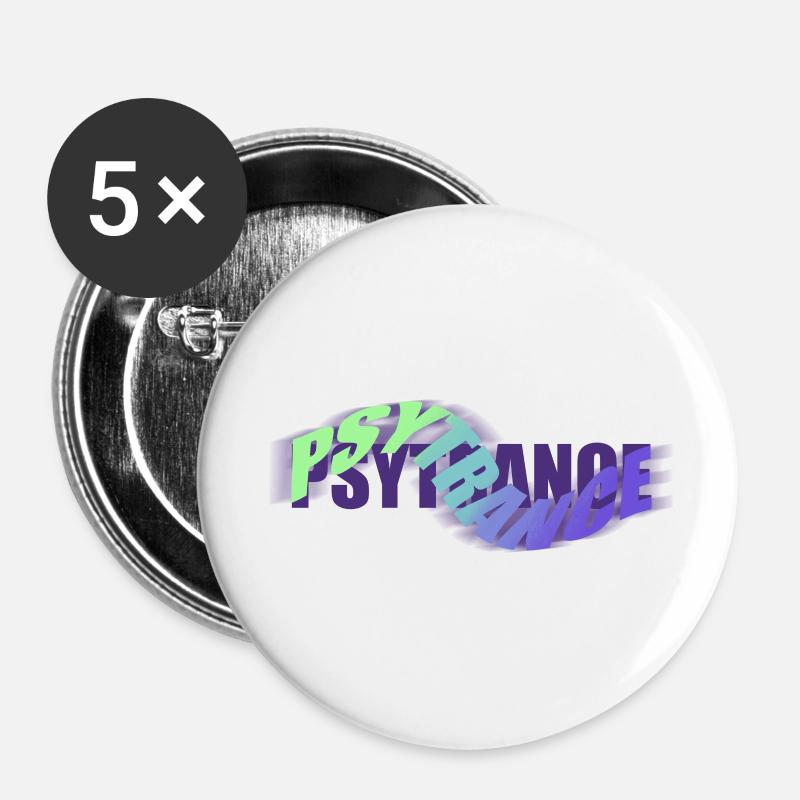 PSYTRANCE - Buttons large 2.2''/56 mm (5-pack) - white
