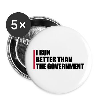 run better than government - Buttons large 2.2''/56 mm (5-pack) - white - Front