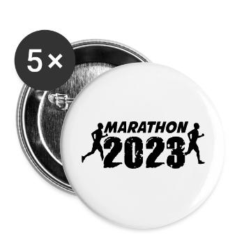 Marathon 2023 - Buttons groß 56 mm (5er Pack) - Weiß - Vorne