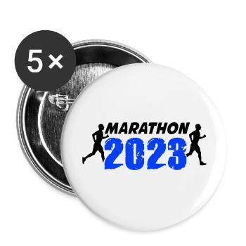 Marathon 2023 - Buttons groß 56 mm (5er Pack) - Weiß - Vorne