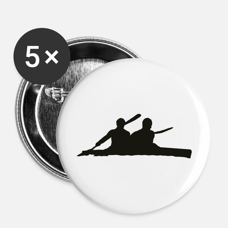 Kayak Pair black - Buttons large 2.2''/56 mm (5-pack) - white