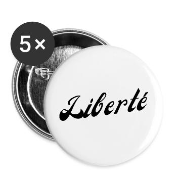 Liberté - Lot de 5 grands badges (56 mm) - blanc - Devant