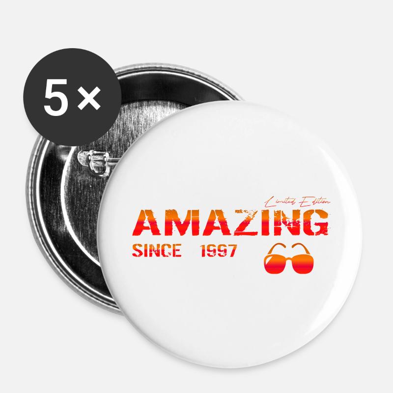 Amazing since 1997 - Buttons large 2.2''/56 mm (5-pack) - white