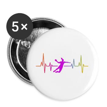 Handball Handballerin Frauen Handball - Buttons groß 56 mm (5er Pack) - Weiß - Vorne