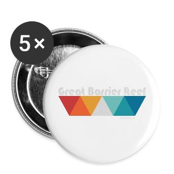 GREAT BARRIER REEF - Australia - Buttons groß 56 mm (5er Pack) - Weiß - Vorne
