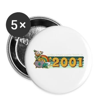 Lucky Ones est né en 2001 tee St. Patrick’s - Lot de 5 grands badges (56 mm) - blanc - Devant