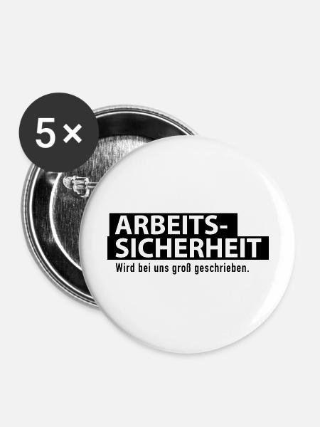 Arbeitssicherheit - Buttons groß 56 mm (5er Pack) - Weiß