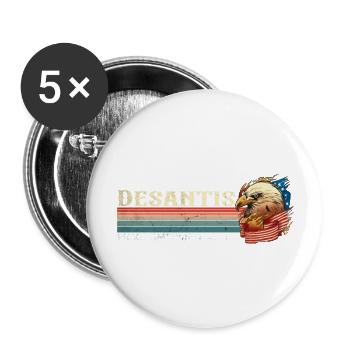 Vintage Distressed Desantis 2024 Wahl - Buttons groß 56 mm (5er Pack) - Weiß - Vorne