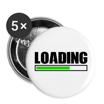 Chargement - Lot de 5 grands badges (56 mm) - blanc - Devant