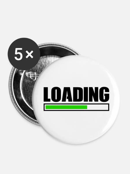 loading - Buttons groß 56 mm (5er Pack) - Weiß