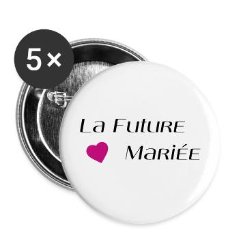 La future mariée - Lot de 5 grands badges (56 mm) - blanc - Devant