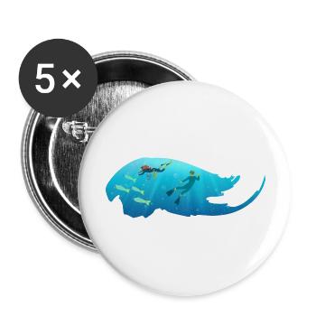 Scuba diving - Buttons large 2.2''/56 mm (5-pack) - white - Front