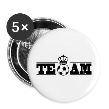 Fußball Soccer - Buttons groß 56 mm (5er Pack) - Weiß - Vorne