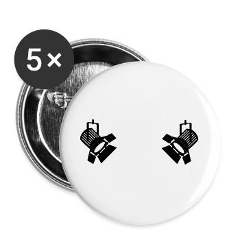 Spots lumineux - Lot de 5 grands badges (56 mm) - blanc - Devant