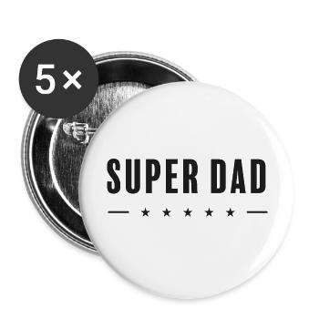 Super dad - Buttons large 2.2''/56 mm (5-pack) - white - Front