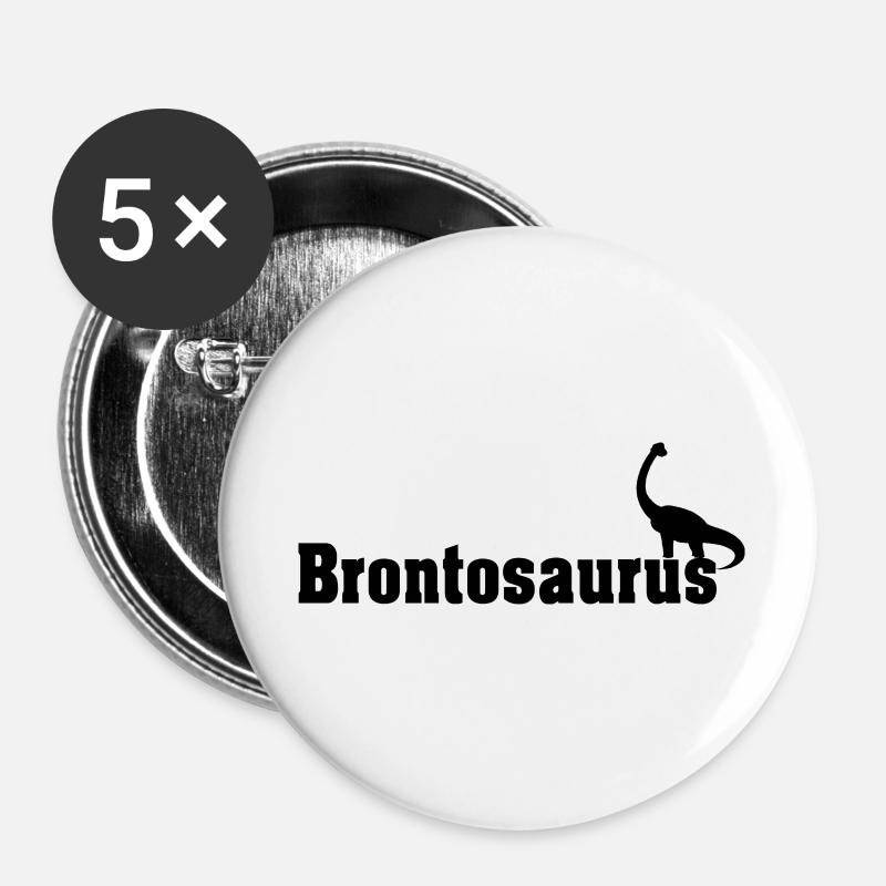 Brontosaurus - Buttons large 2.2''/56 mm (5-pack) - white