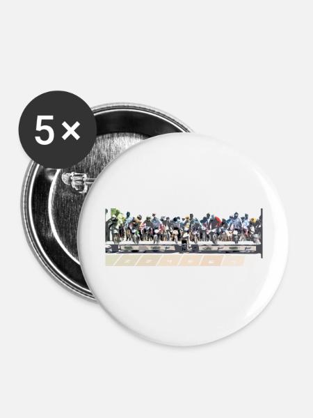 BMX (Begriffsklärung - Buttons groß 56 mm (5er Pack) - Weiß