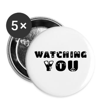 watching you - Buttons groß 56 mm (5er Pack) - Weiß - Vorne