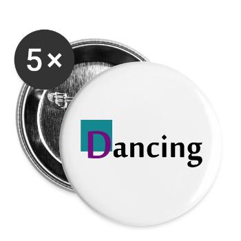 Danse Musique de danse - Lot de 5 grands badges (56 mm) - blanc - Devant