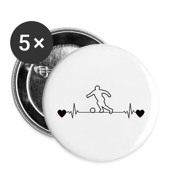Fußballdesign Fußballmannschaft Fußballspieler - Buttons groß 56 mm (5er Pack) - Weiß - Vorne