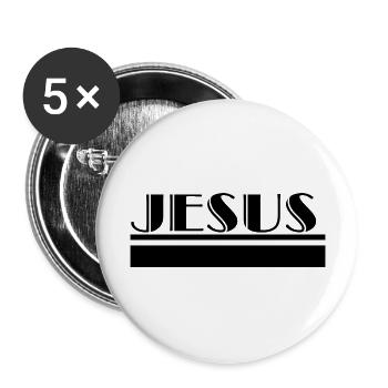 Jesus - Buttons large 2.2''/56 mm (5-pack) - white - Front