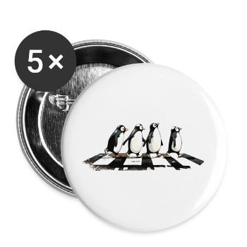 Penguins - Buttons large 2.2''/56 mm (5-pack) - white - Front