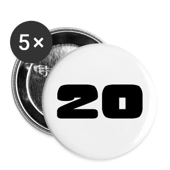 20. 20 YEARS. 20th ANNIVERSARY. 20TH ANNIVERSARY. - Buttons large 2.2''/56 mm (5-pack) - white - Front