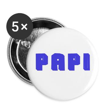 PAPY. FÊTE DES PÈRES. BONNE FÊTE PAPY. JE T'AIME. - Lot de 5 grands badges (56 mm) - blanc - Devant